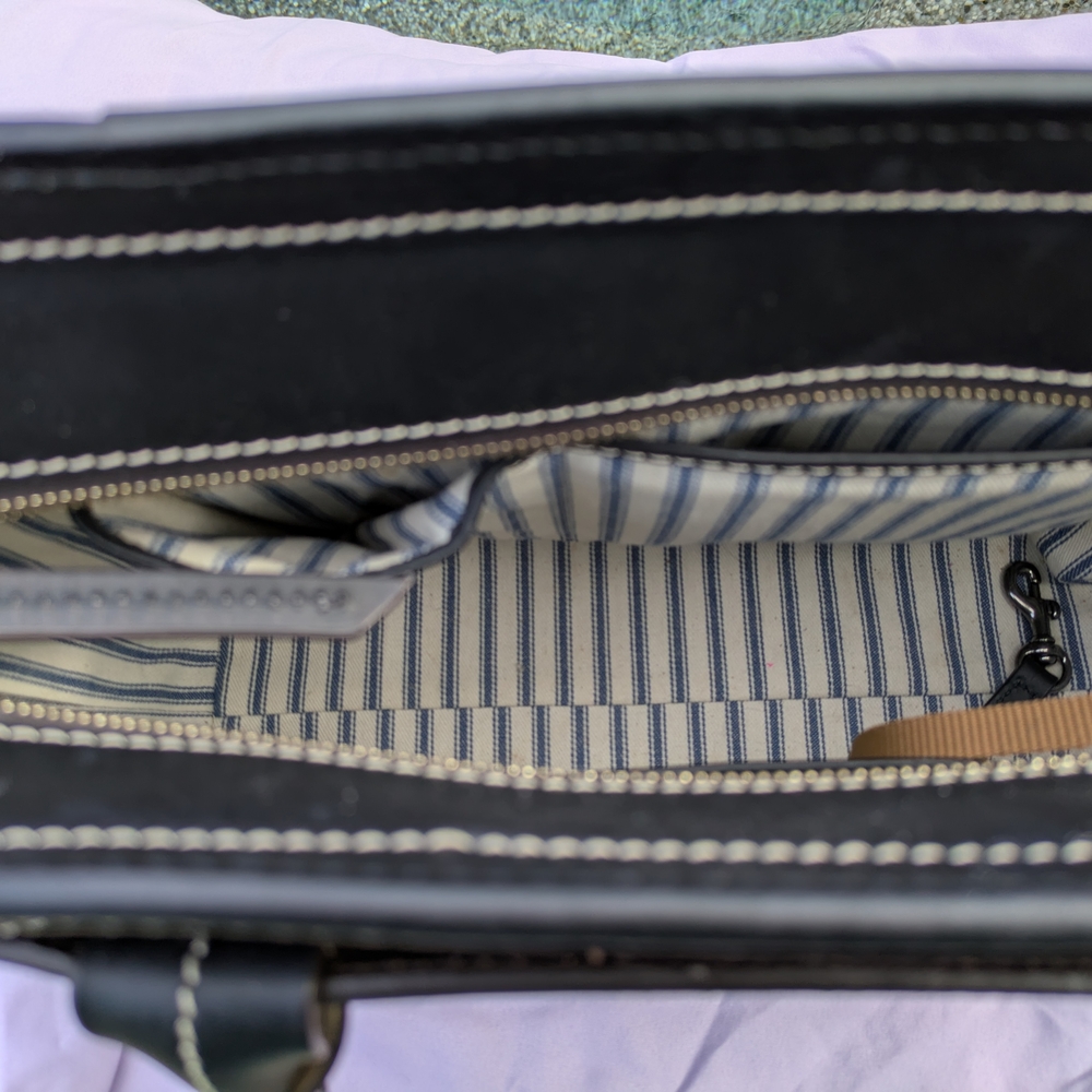 Brand New Dooney & Bourke Black Tote with Striped Interior